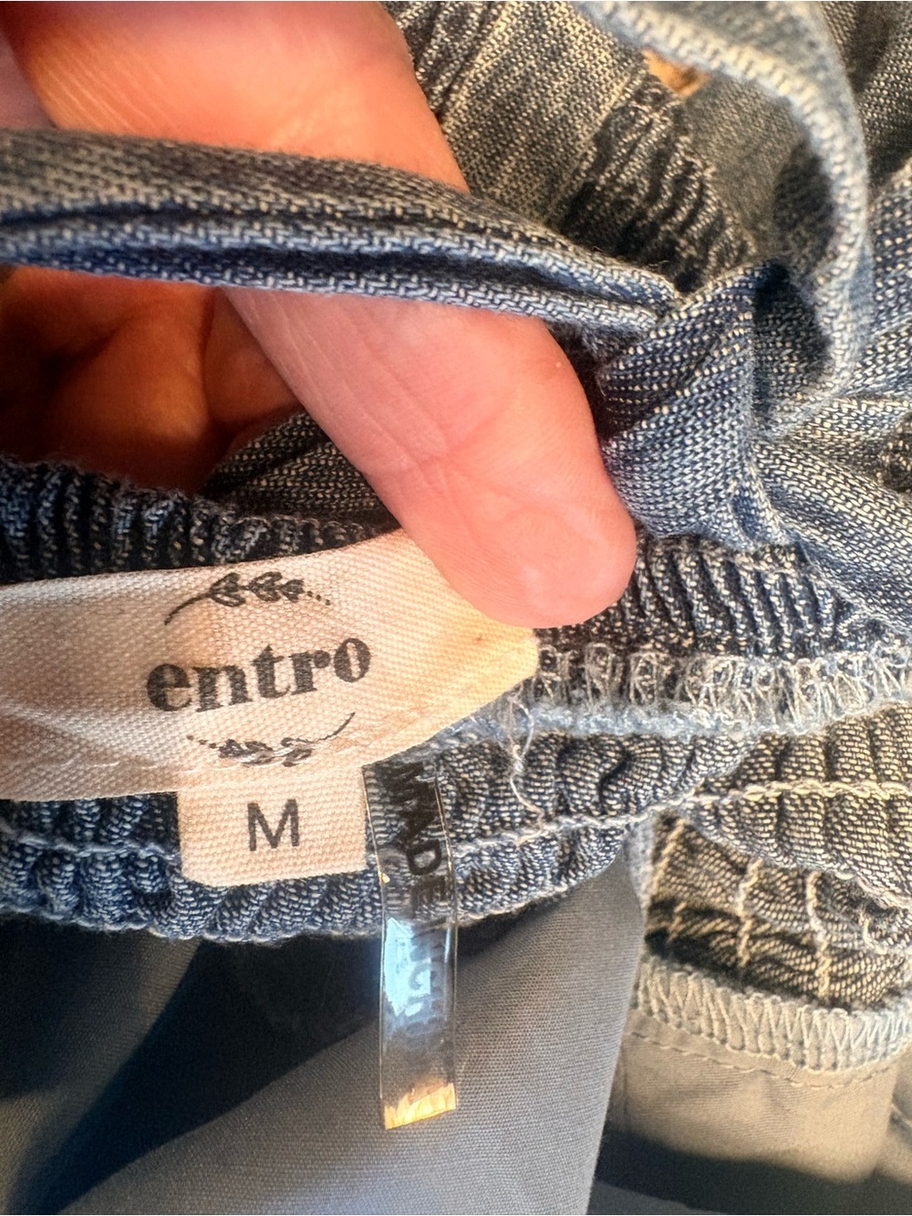 entro Blue Puff-Sleeve Denim Dress - Picture 6 of 6